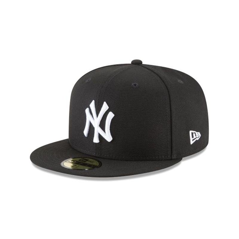 Black New York Yankees Hat - New Era MLB Basic 59FIFTY Fitted Caps USA6845971